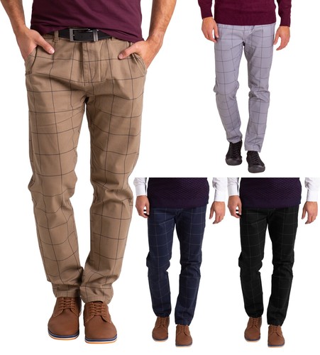 Pantalone uomo grigio quadri - grigio,